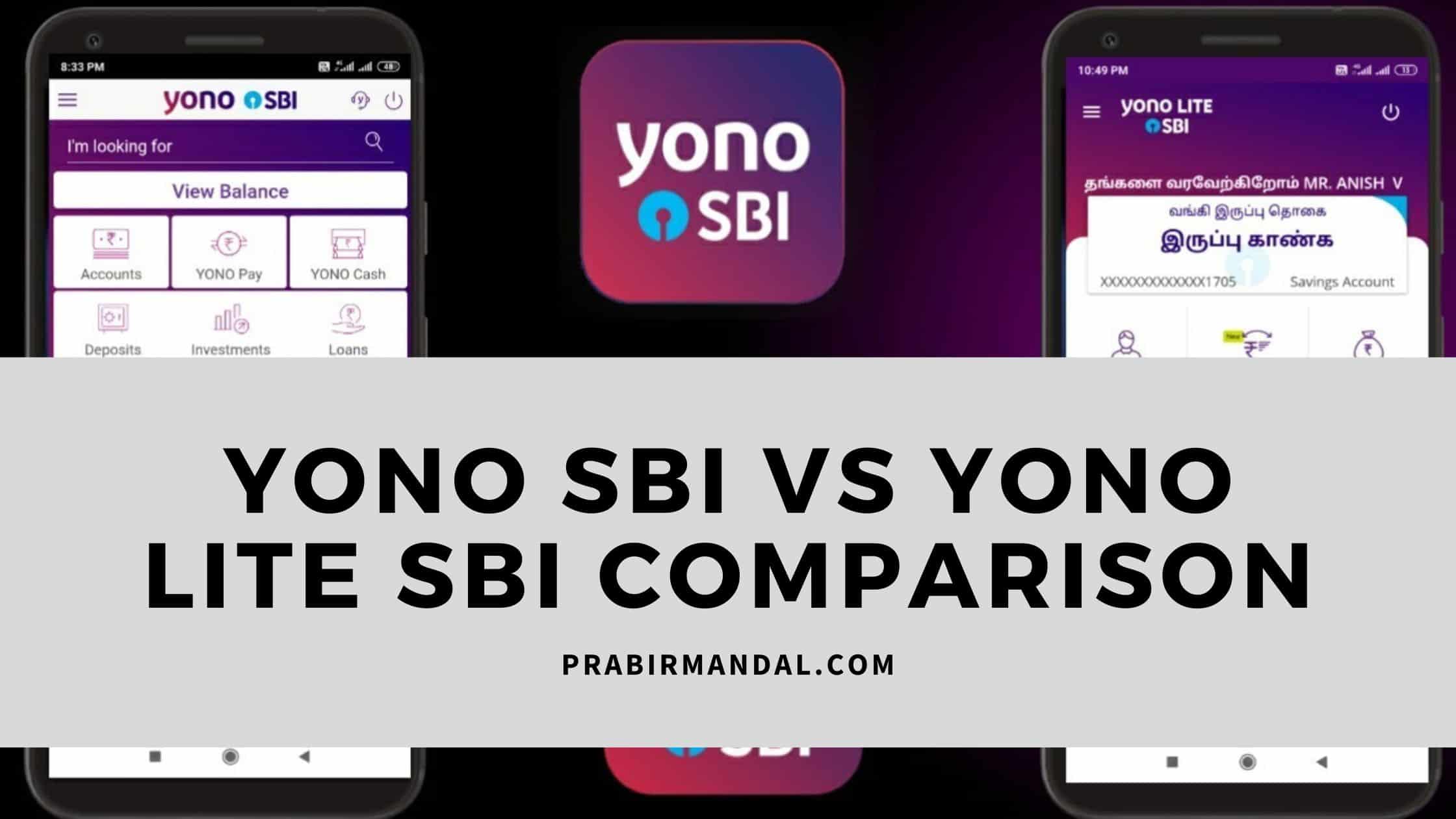 Yono SBI vs Yono Lite SBI Comparison