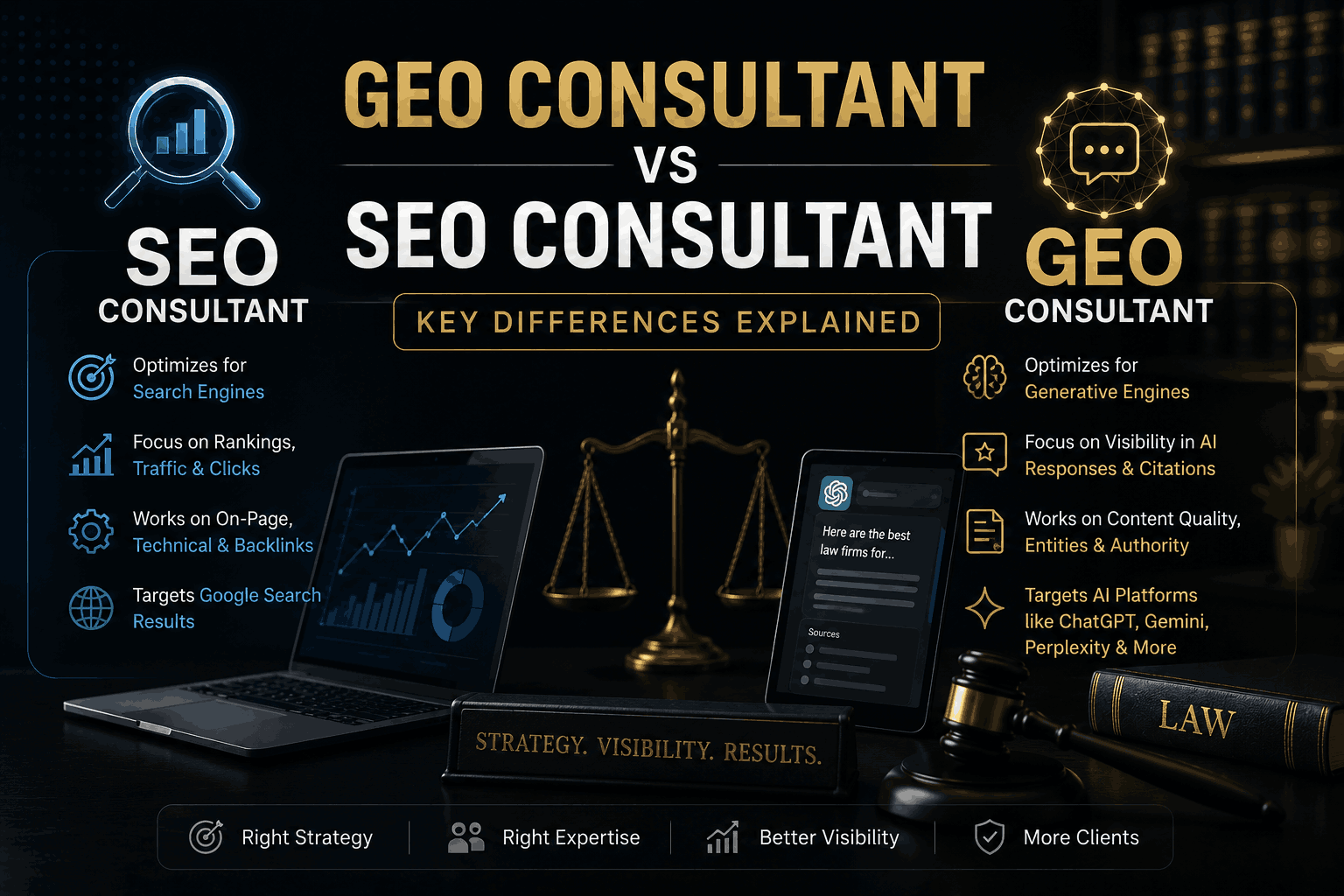 GEO Consultant vs SEO Consultant Comparison